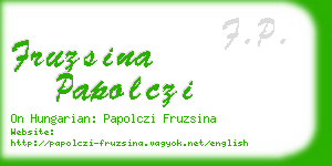 fruzsina papolczi business card
